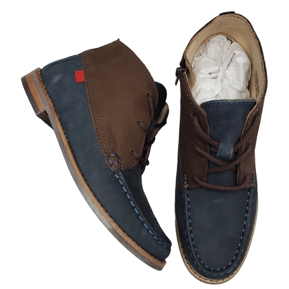 Marc JosephNIB Lincoln Bootie Navy Nubuck Leather Lace Up Boots Boy's 13.5
